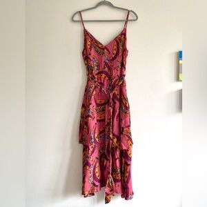 Farm Rio Pink Banana Flowers Midi Dress